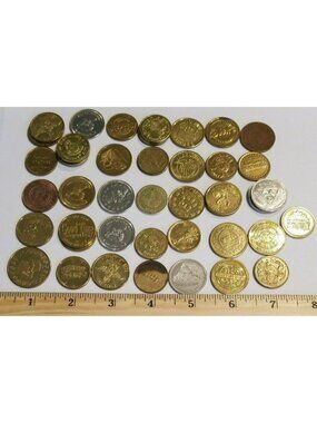 46 Amusement Device Tokens Vintage Coins Hoffman Mint Engraver Collection SC62